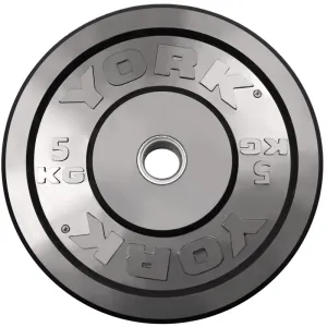 York Barbell | Solid Rubber Training Bumper Plates - Black - Kilos
