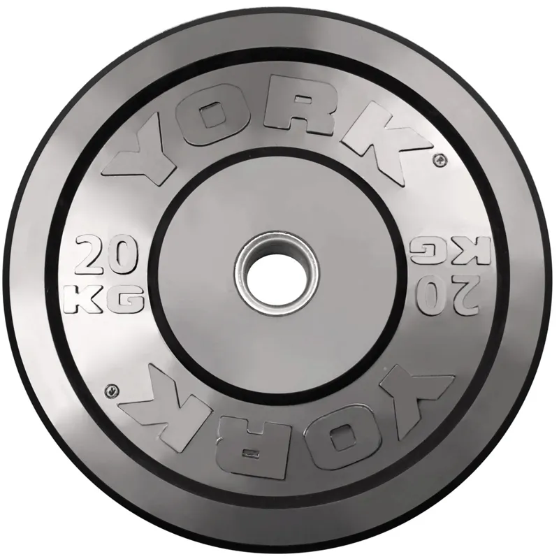 York Barbell | Solid Rubber Training Bumper Plates - Black - Kilos