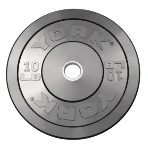 York Barbell | Solid Rubber Training Bumper Plates - Black - Pounds