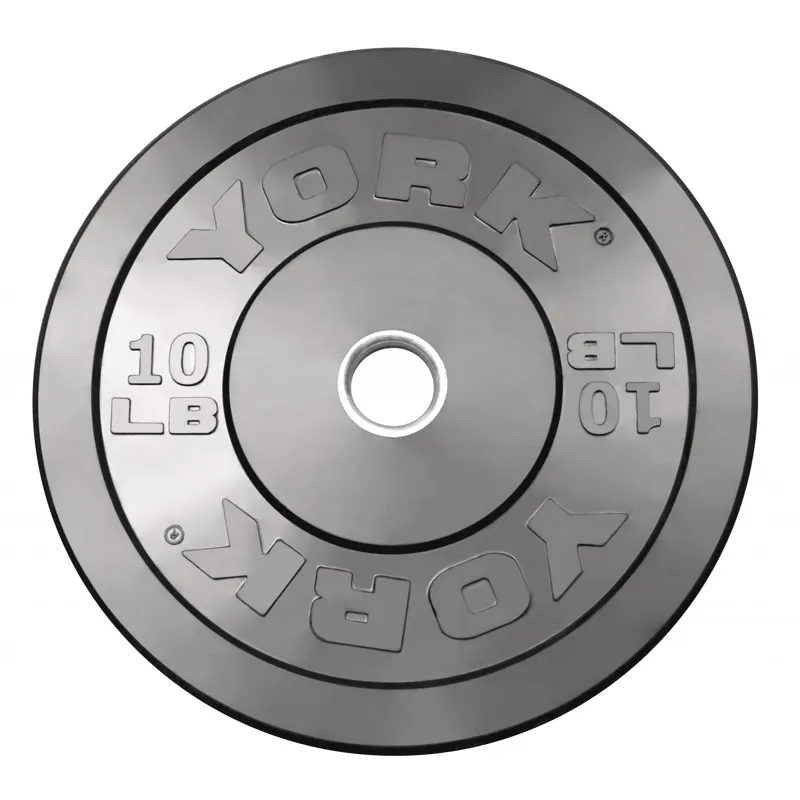 York Barbell | Solid Rubber Training Bumper Plates - Black - Pounds