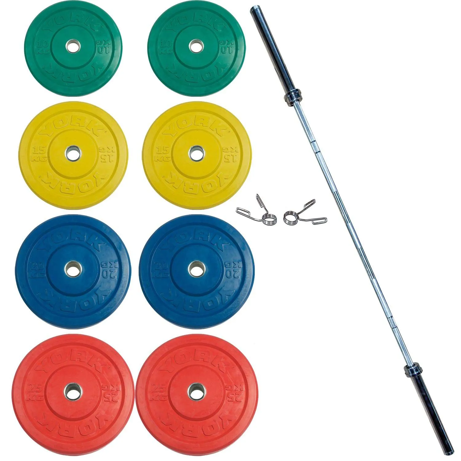 York Barbell | Solid Rubber Training Bumper Plates - Color - Kilos