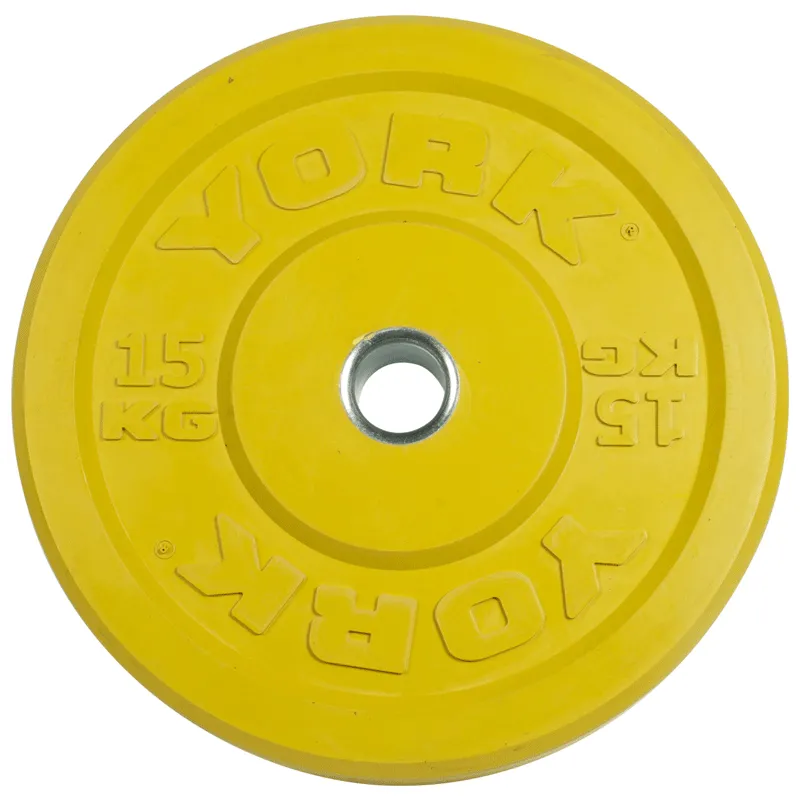 York Barbell | Solid Rubber Training Bumper Plates - Color - Kilos