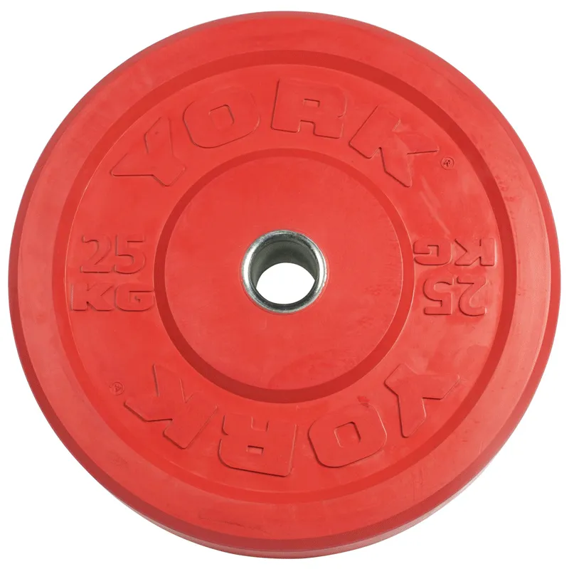 York Barbell | Solid Rubber Training Bumper Plates - Color - Kilos