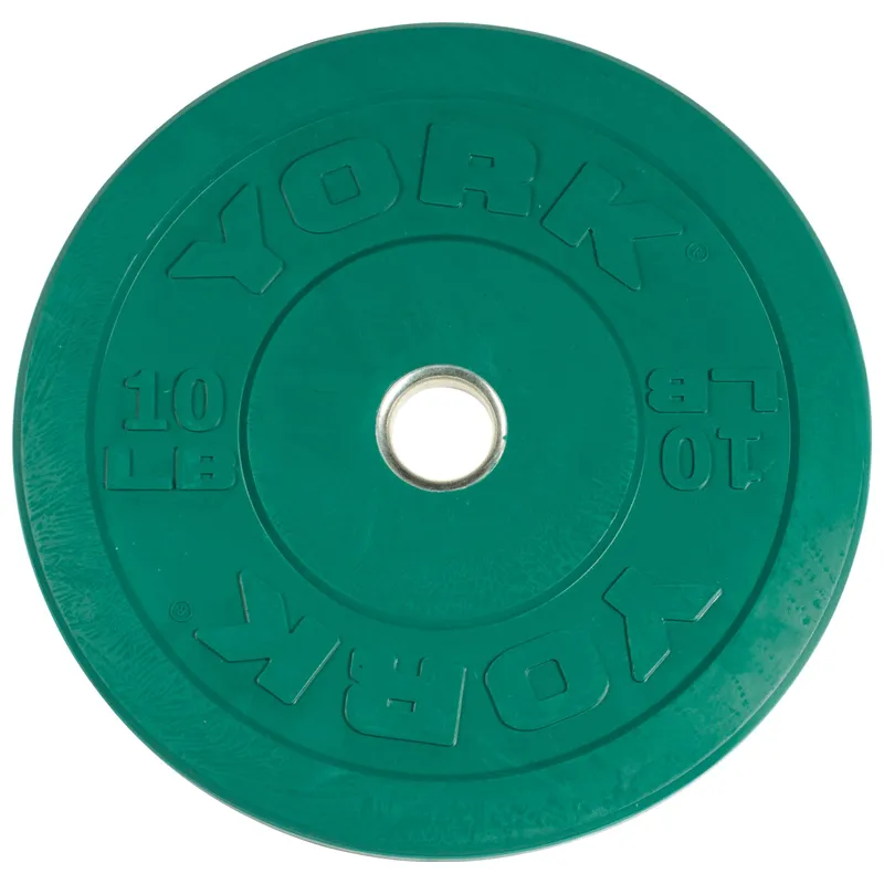 York Barbell | Solid Rubber Training Bumper Plates - Color - Pounds