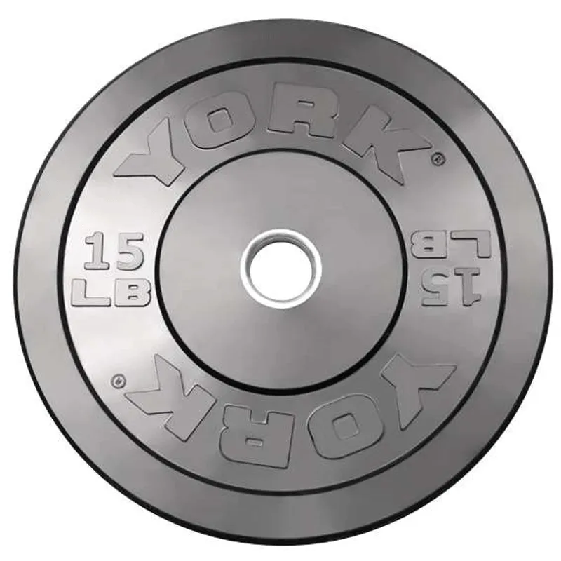 York Barbell | Solid Rubber Training Bumper Plates - Color - Pounds