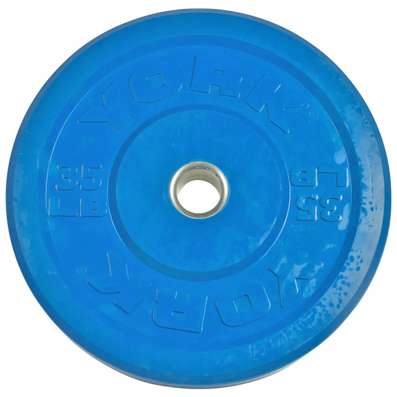 York Barbell | Solid Rubber Training Bumper Plates - Color - Pounds