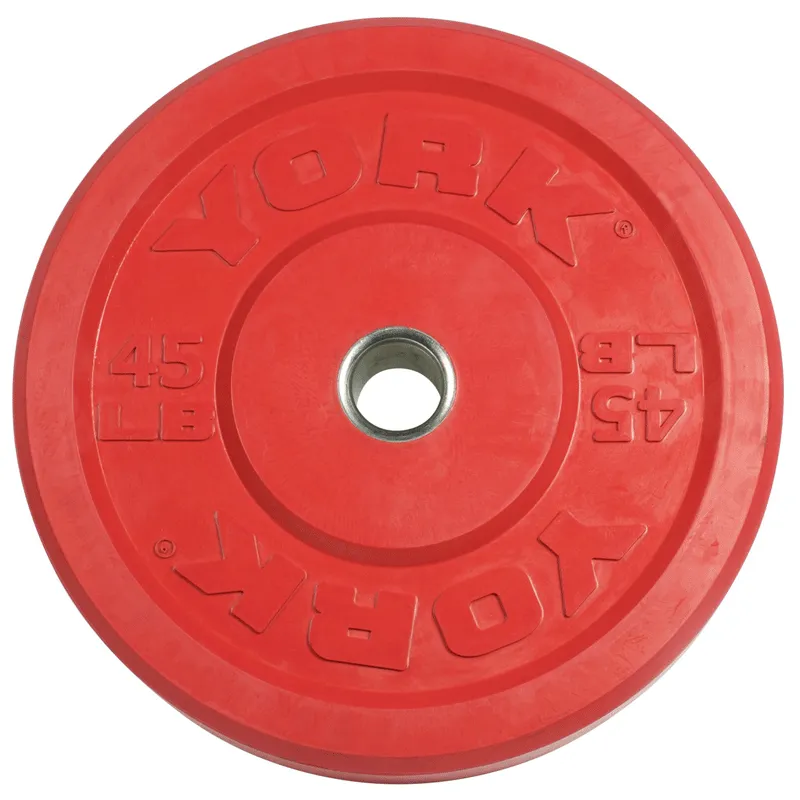 York Barbell | Solid Rubber Training Bumper Plates - Color - Pounds