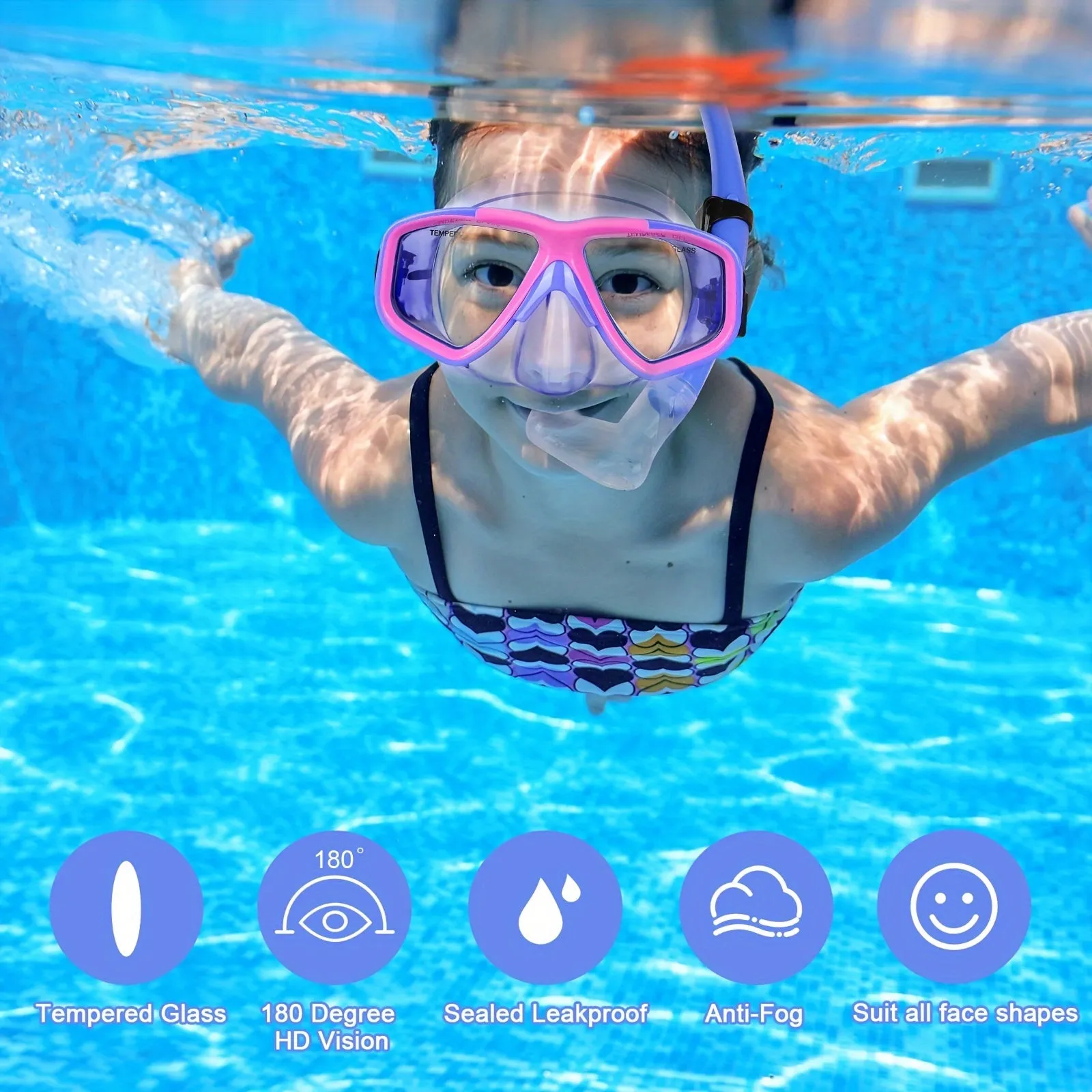Youth Snorkel Set For Ages 7-16 - Full Dry Top Snorkel, Adjustable Fins - Premium Quality, Comfortable And Durable Set For Teen Snorkelers