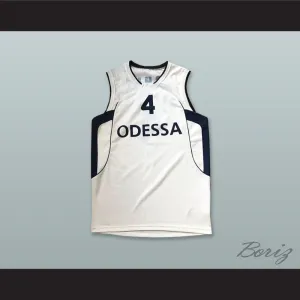 Yushkin 4 BC Odessa Ukraine White Basketball Jersey