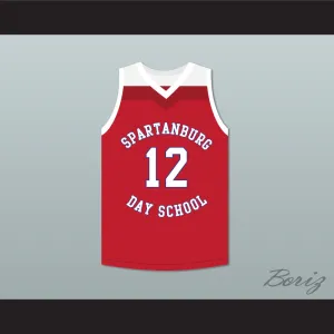 Zion Williamson 12 Spartanburg Day School Griffins Red Basketball Jersey 2