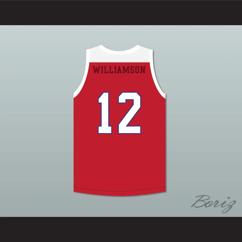 Zion Williamson 12 Spartanburg Day School Griffins Red Basketball Jersey 2