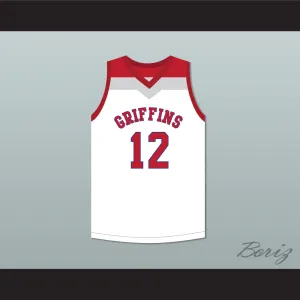 Zion Williamson 12 Spartanburg Day School Griffins White Basketball Jersey 2