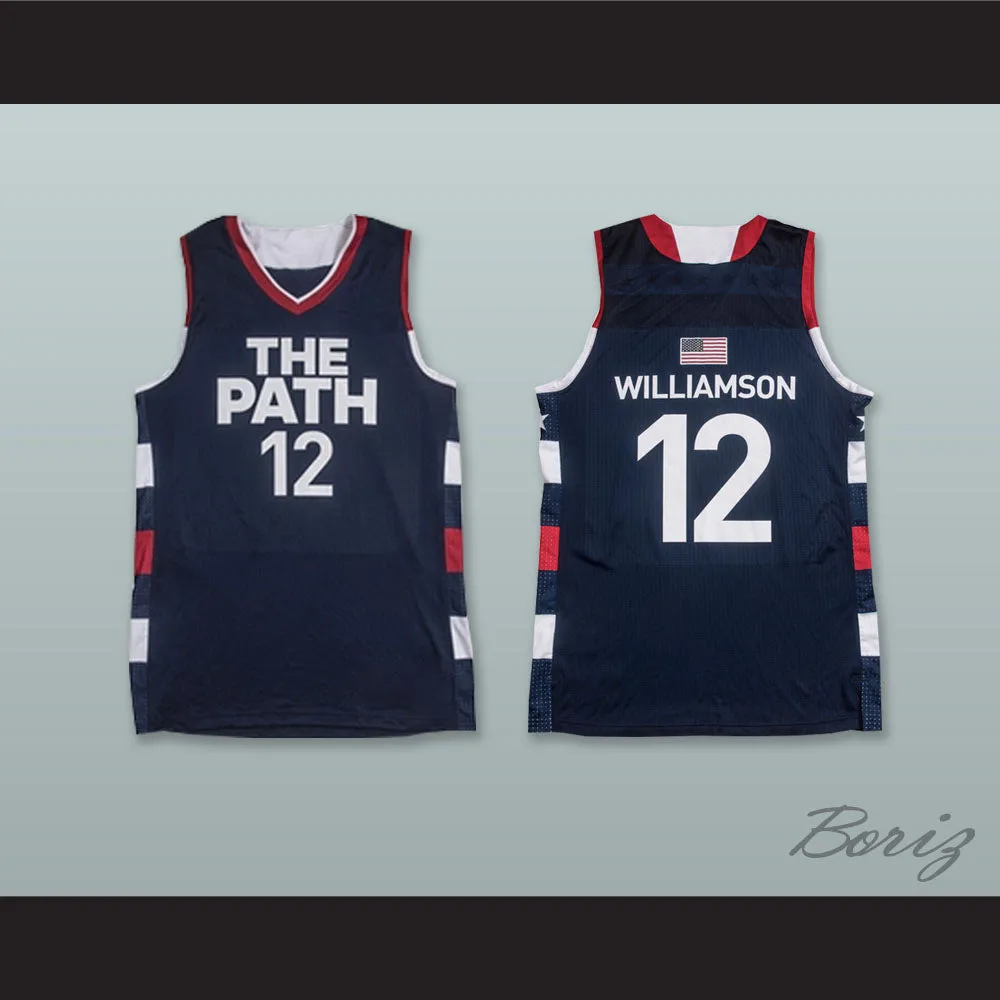 Zion Williamson 12 The Path USA Navy Blue Basketball Jersey