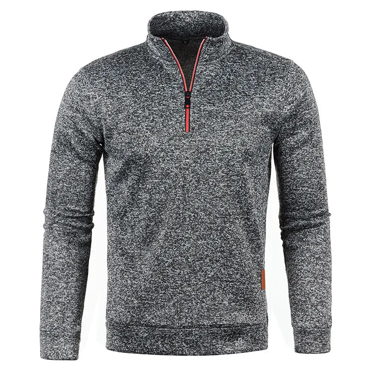 ZIPPER TURTLE NECK SWEATSHIRT
