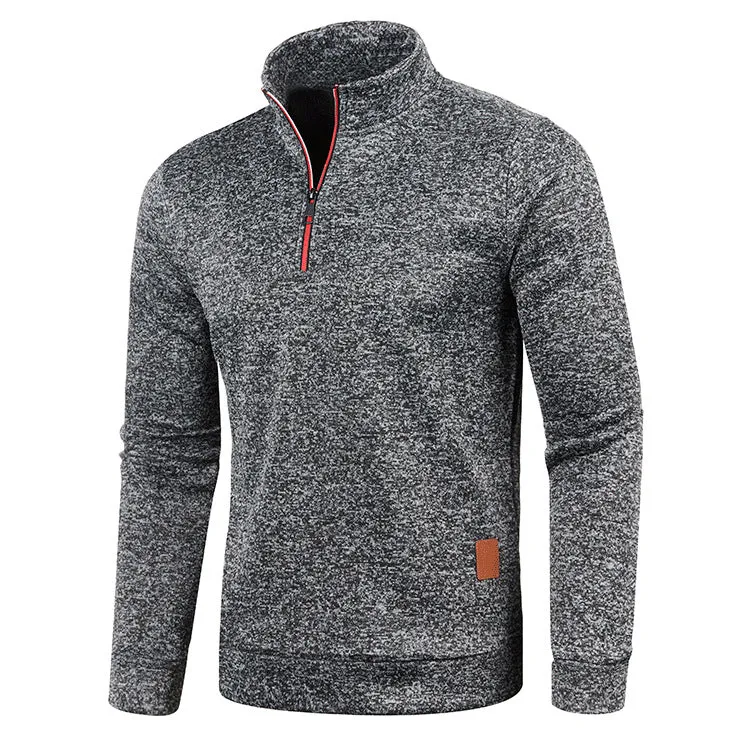 ZIPPER TURTLE NECK SWEATSHIRT